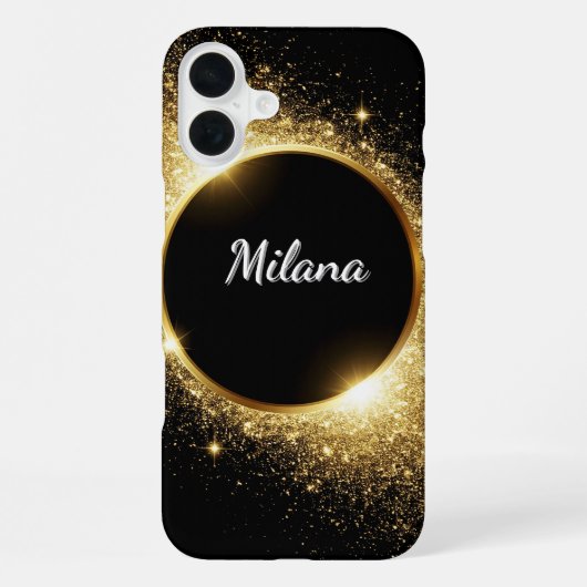 Gouden Glitter Ring iPhone Hoesje (Achterkant)
