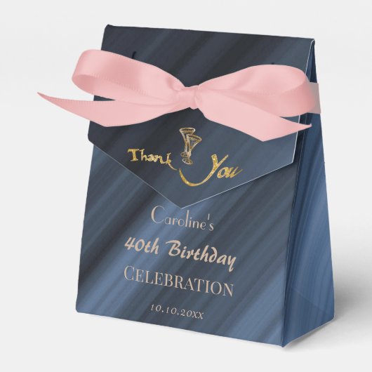 Gouden Glitter rode ballonnen dank u Bedankdoosjes (Voorkant Zijde)