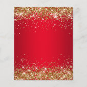 Gouden Glitter Rode Gradiënt 50e Verjaardag Uitnod Flyer (Achterkant)