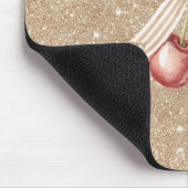 Gouden Glitter Rode Kersen Muismat (Hoek)