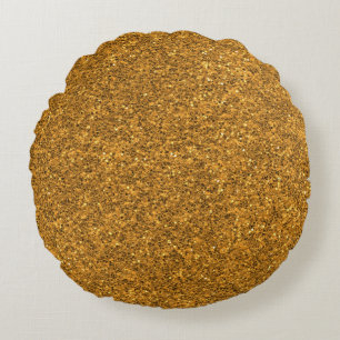 Gouden Glitter Rond Kussen