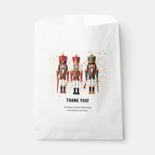 Gouden Glitter Rood & Blauw Notenkraker Baby showe Bedankzakje (Voorkant)