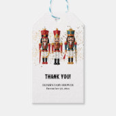 Gouden Glitter Rood & Blauw Notenkraker Baby showe Cadeaulabel (Voorkant)