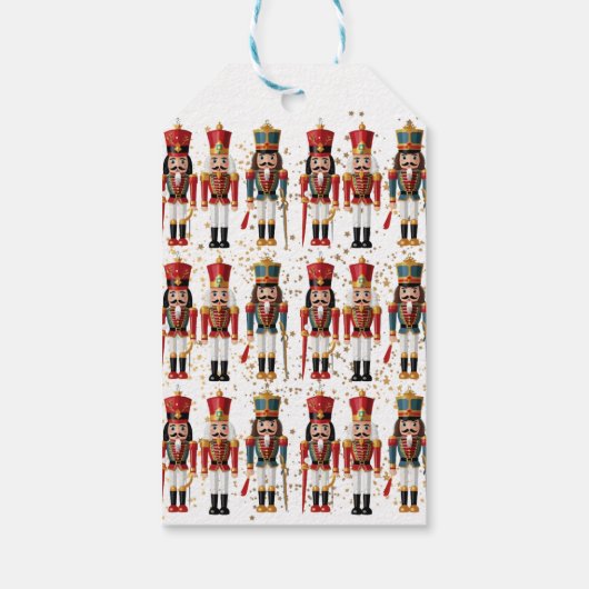 Gouden Glitter Rood & Blauw Notenkraker Baby showe Cadeaulabel (Achterkant)