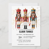 Gouden Glitter Rood & Blauw Notenkraker Baby showe Kaart (Voorkant)