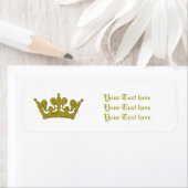 Gouden Glitter Royal Crown Princess Adresetiketten Etiket (Insitu)