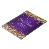 Gouden Glitter Royal Paarse 40e Verjaardag Gast Notitieboek (Linkerzijde)