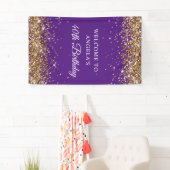Gouden Glitter Royal Paarse 40e Verjaardag Vertica Spandoek (Insitu)