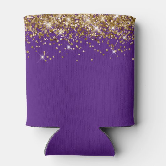 Gouden Glitter Royal Paarse 50e Verjaardag Blikjeskoeler (Achterkant)