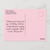 Gouden Glitter Roze 21e Verjaardag Bedankt Briefkaart (Achterkant)