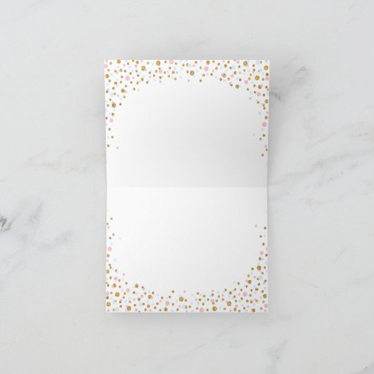 Gouden Glitter Roze Blauw Royal Twins Dank u kaart (Binnen)