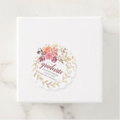 Gouden Glitter Roze Bloemen Afstuderen Gift Bedankjes Labels (In situ)