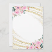 Gouden Glitter Roze Bloemen Twintigste Verjaardag Kaart (Achterkant)