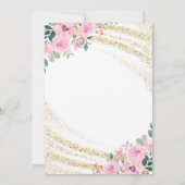 Gouden Glitter Roze Bloemen Zoet Zestien 16 Verjaa Kaart (Achterkant)