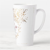 Gouden Glitter Roze Blush Marsala Bloemen Afstuder Latte Mok (Rechts)