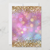 Gouden Glitter Roze Bokeh Kaart (Achterkant)