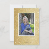 Gouden Glitter Roze Cheetah 3x5 Grad aankondiging (Achterkant)