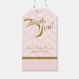 Gouden Glitter Roze Chevron Favor Cadeau Labels Oh Cadeaulabel