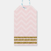 Gouden Glitter Roze Chevron Favor Cadeau Labels Oh Cadeaulabel (Achterkant)