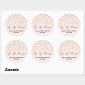 Gouden Glitter Roze Confetti Sip Hooray Ronde Sticker (Vel)