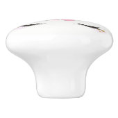 Gouden Glitter Roze Eenhoorn Bloemen Rozen Schatti Keramische Knop (Zijkant)