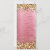 Gouden Glitter Roze Geborstelde Folie 50ste Verjaa Kaart (Achterkant)