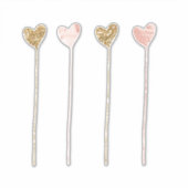 Gouden Glitter Roze Glam Hart Strings Sticker (Voorkant)