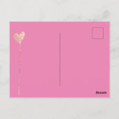 Gouden Glitter Roze Glam Hartslingers Verjaardag Briefkaart (Achterkant)