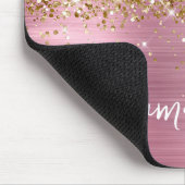 Gouden Glitter Roze Glam Naam Muismat (Hoek)