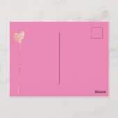 Gouden glitter roze glamour hartslingers verjaarda briefkaart (Achterkant)