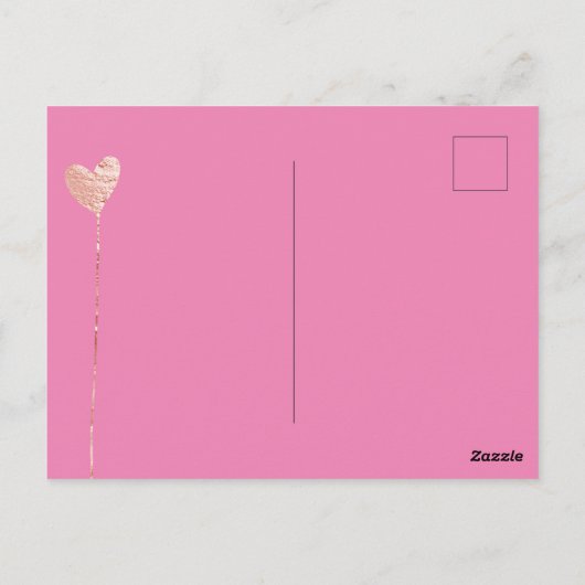 Gouden glitter roze glamour hartslingers verjaarda briefkaart (Achterkant)