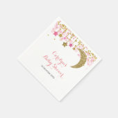 Gouden glitter roze maan Vrijgezellenfeest servet (Hoek)