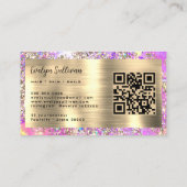 Gouden glitter roze opaal visitekaartje (Achterkant)