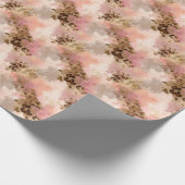 Gouden Glitter Roze Print Wrapping Papierrol Cadeaupapier (Hoek)