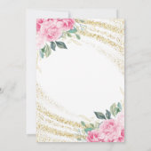 Gouden Glitter Roze Rose Zoet Zestien 16 Verjaarda Kaart (Achterkant)