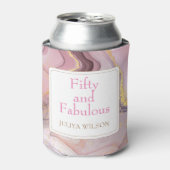 Gouden glitter roze verjaardagsfeestje blikjeskoeler (Blikje Voorkant)