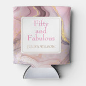 Gouden glitter roze verjaardagsfeestje blikjeskoeler (Voorkant)