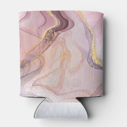 Gouden glitter roze verjaardagsfeestje blikjeskoeler (Achterkant)