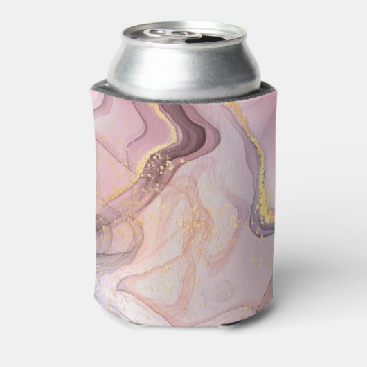 Gouden glitter roze verjaardagsfeestje blikjeskoeler (Blikje Achterkant)