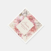 Gouden glitter roze waterverf bloemenafstuderen servet (Hoek)