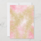 Gouden glitter roze waterverf script Sweet 16 Kaart (Achterkant)