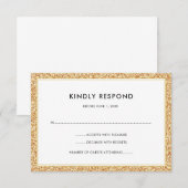 Gouden Glitter | RSVP Kaartje (Voorkant / Achterkant)