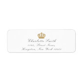 Gouden Glitter RSVP Kroonprinses Bruids Wit Etiket (Voorkant)