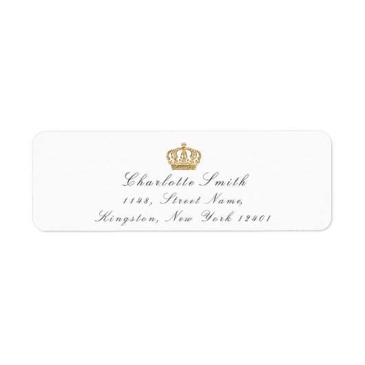 Gouden Glitter RSVP Kroonprinses Bruids Wit Etiket (Voorkant)