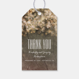 Gouden Glitter rustieke bruiloft Cadeaulabel