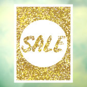 Gouden Glitter SALE Sign Venster Cling Raamsticker (Vel 3)