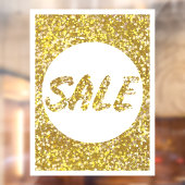 Gouden Glitter SALE Sign Venster Cling Raamsticker (Vel 2)