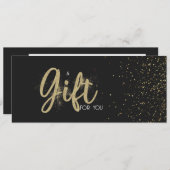 Gouden Glitter Salon Store Zakelijk Cadeaubon (Voorkant / Achterkant)