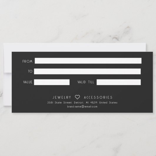 Gouden Glitter Salon Winkel Zakelijke Cadeaubon (Achterkant)