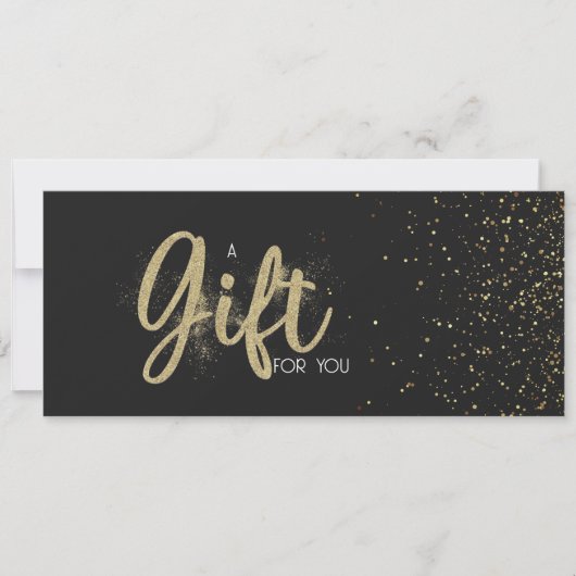 Gouden Glitter Salon Winkel Zakelijke Cadeaubon (Voorkant)